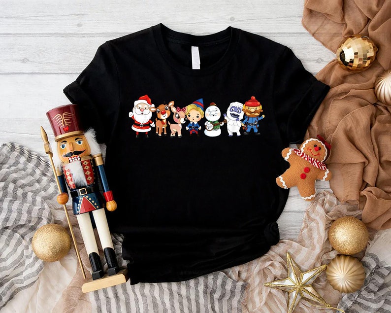 Cartoon Christmas Shirt, Cute Christmas Party Shirt, Christmas Classics Tee, Popular Christmas Characters Shirt, Xmas Lights Tee Gomuno Fashion