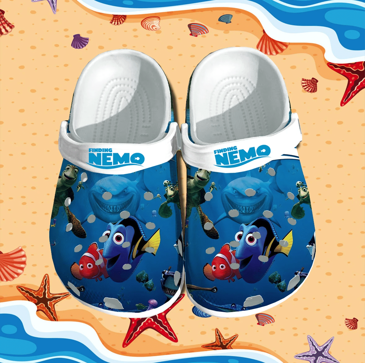 Finding Nemo Crocss Blue For Men And Women Rubber 3D Crocband Clog