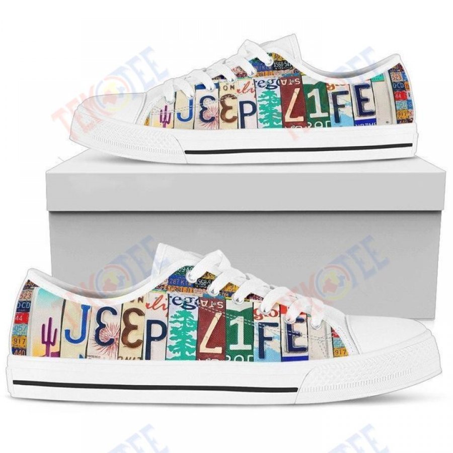 Mens Womens Jeep Life Low Top Shoes Custom Print Footwear Converse Sneakers TMT972