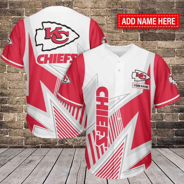 Kansas City Chiefs Personalized Baseball Jersey Bg438