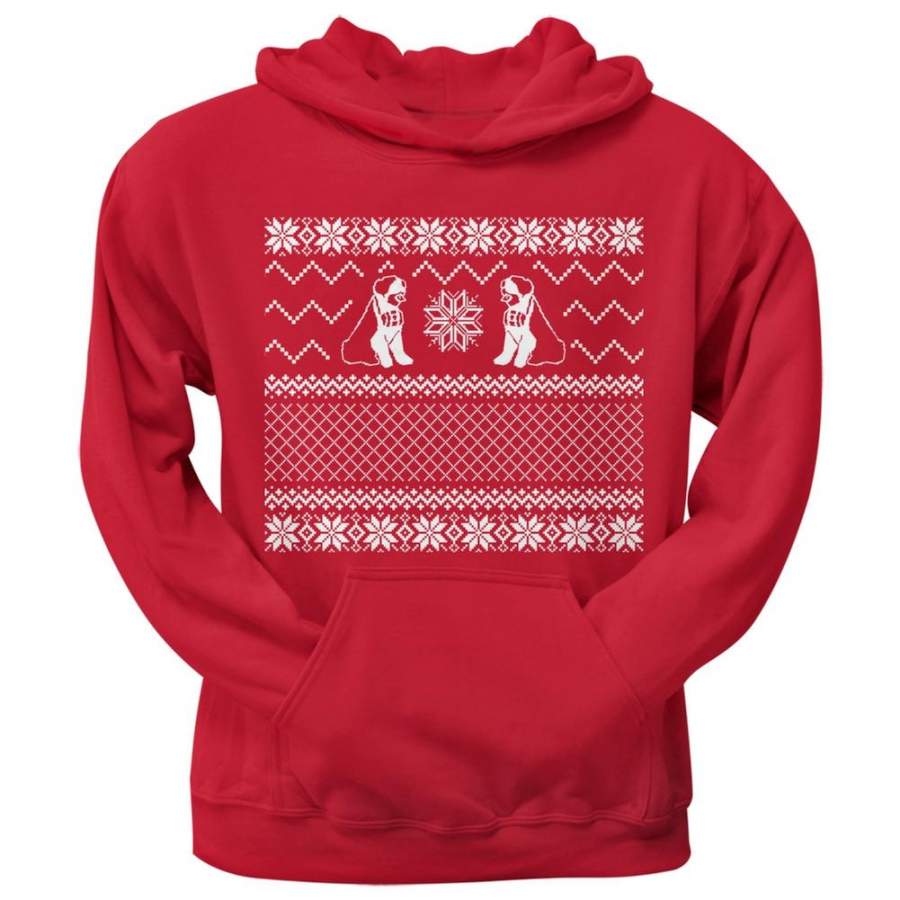 Saint Bernard Ugly Christmas Sweater Red Pullover Hoodie