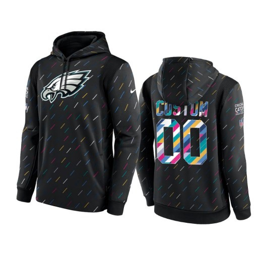 Philadelphia Eagles Custom Charcoal 2021 Crucial Catch Therma Pullover Hoodie