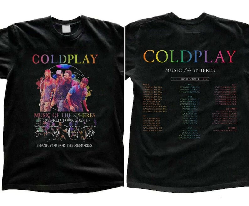 Coldplay World Tour 2023 Shirt, Coldplay Tour Shirt, Music Of The Spheres Shirt, Coldplay Shirt, Coldplay Music Shirt