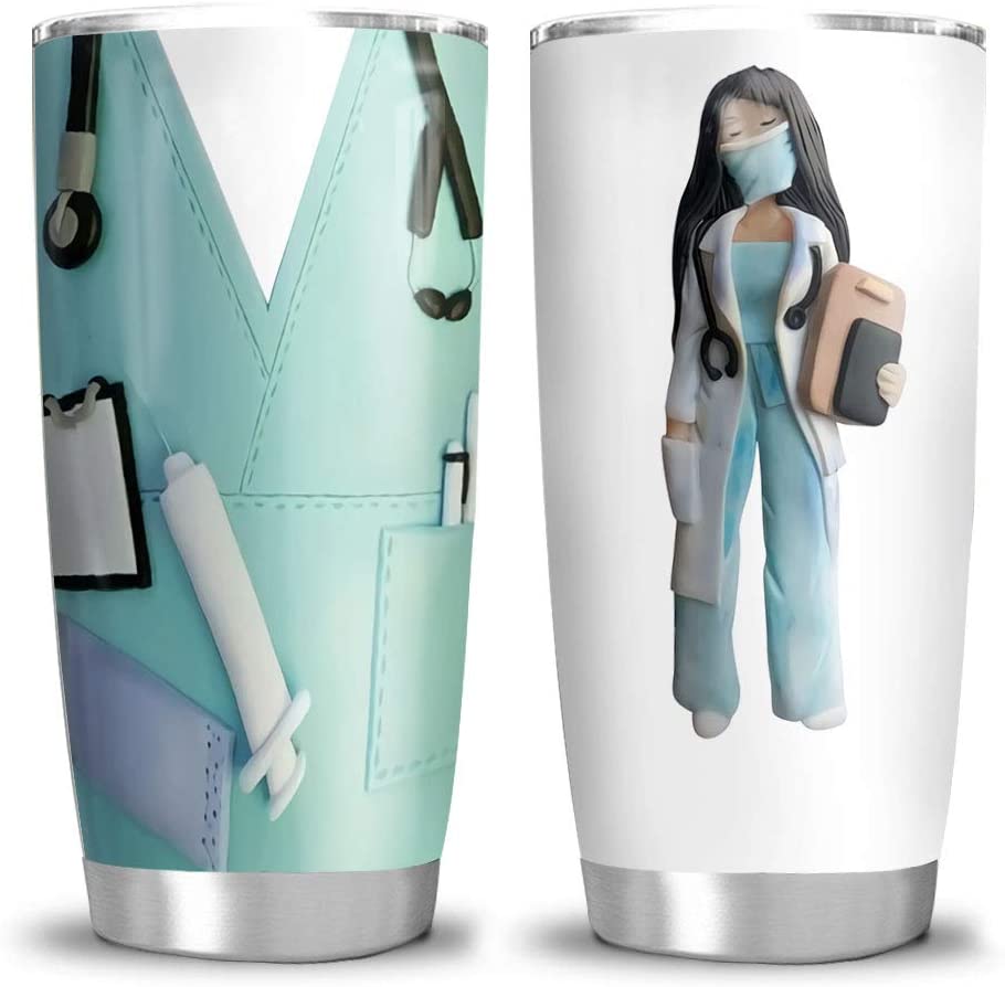 20Oz Nurse Gift Nurse Uniform Tumbler Cup With Lid, Double Wall Vacuum Sporty Thermos Insulated Travel Coffee Mug