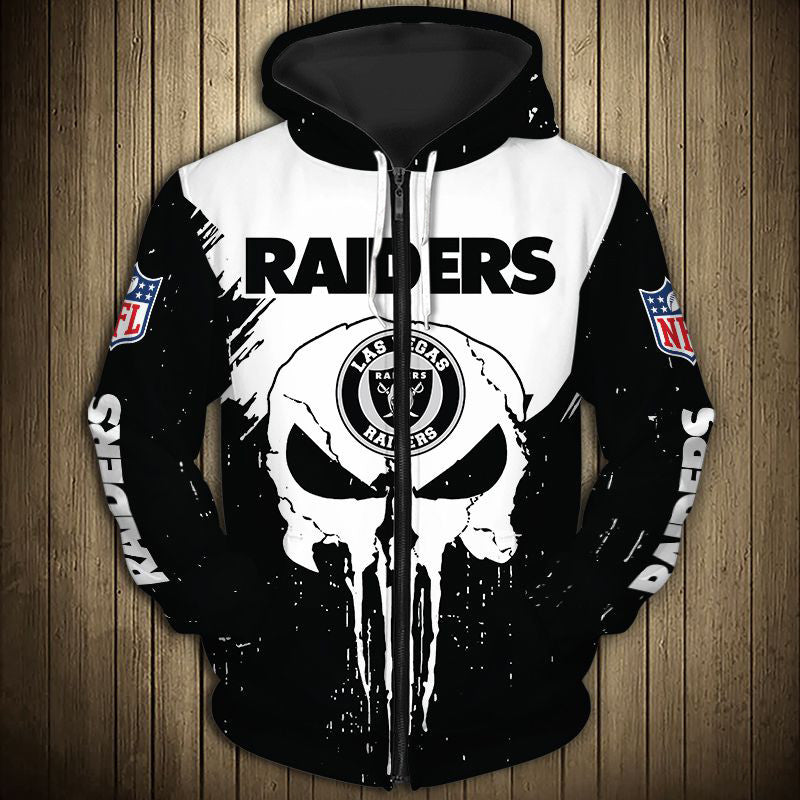 Las Vegas Raiders Skull Zipper Hoodie – Donelanetop Store