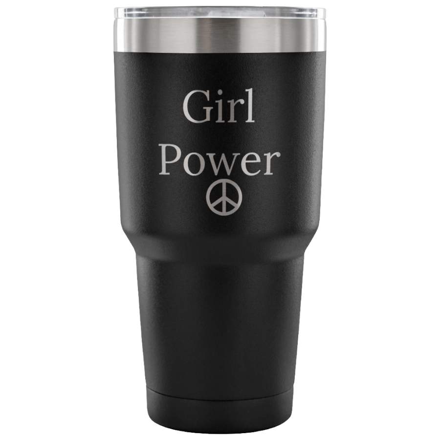 30 oz double vacuum tumbler travel mug Girl Power funny coffee tea cup gift friend family