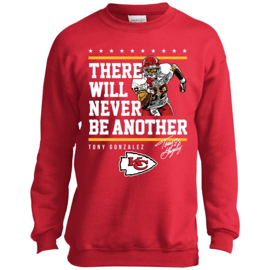 Kansas City Chiefs There Will Never Be Another Tony Gonzalez Youth Kids Sweatshirt