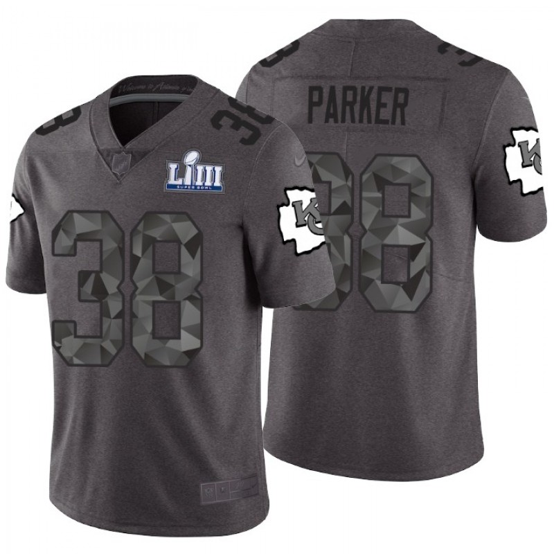 Men Ron Parker Kansas City Chiefs Gray Super Bowl Liii Jersey – All Stitched, Embroidery