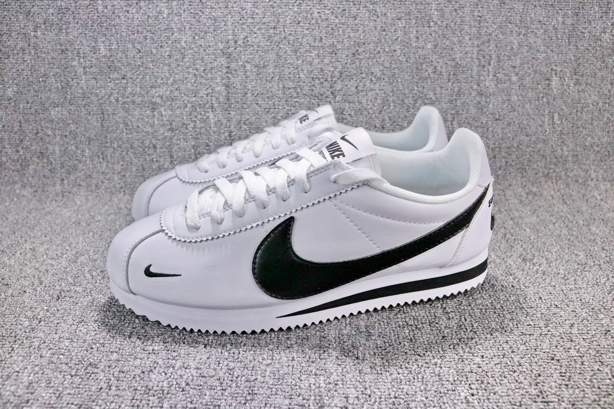 Nike Classic Cortez Premium ‘Swoosh’ Black White Shoes Sneakers PR-136586