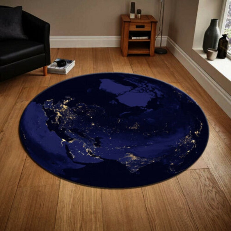 World,  Earth,  Space Round Rug, Rug, Round Rug, Round Carpet, Pattern Popular Rug, Themed Rug, Living Room,  Home Decor,  Gift For Him,  Ethnic