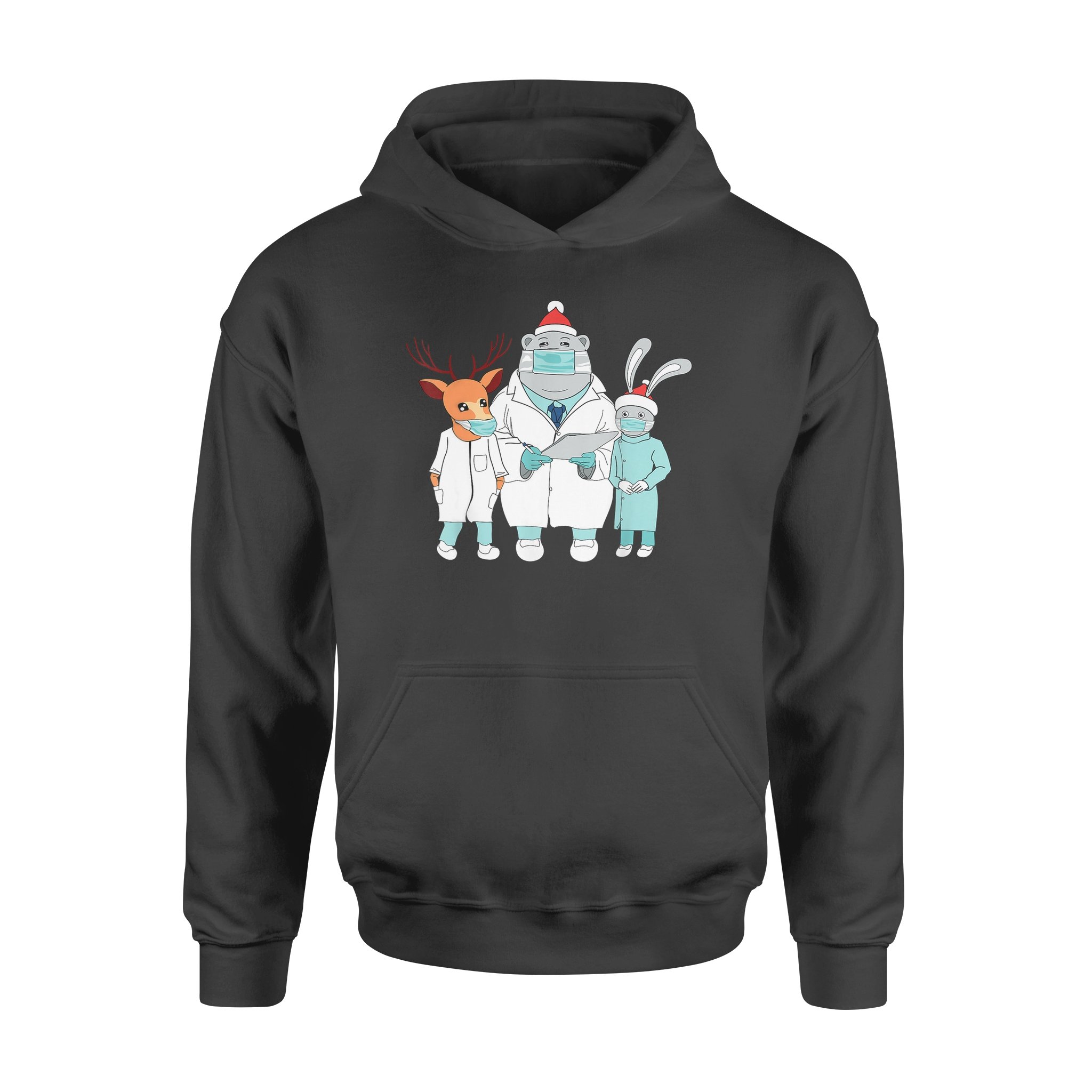 Cute Christmas Animal Doctor Comic for Medicine – Standard Hoodie