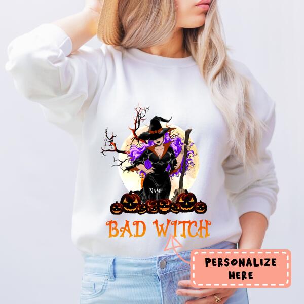 Personalized Halloween Bad Witch Sweatshirt