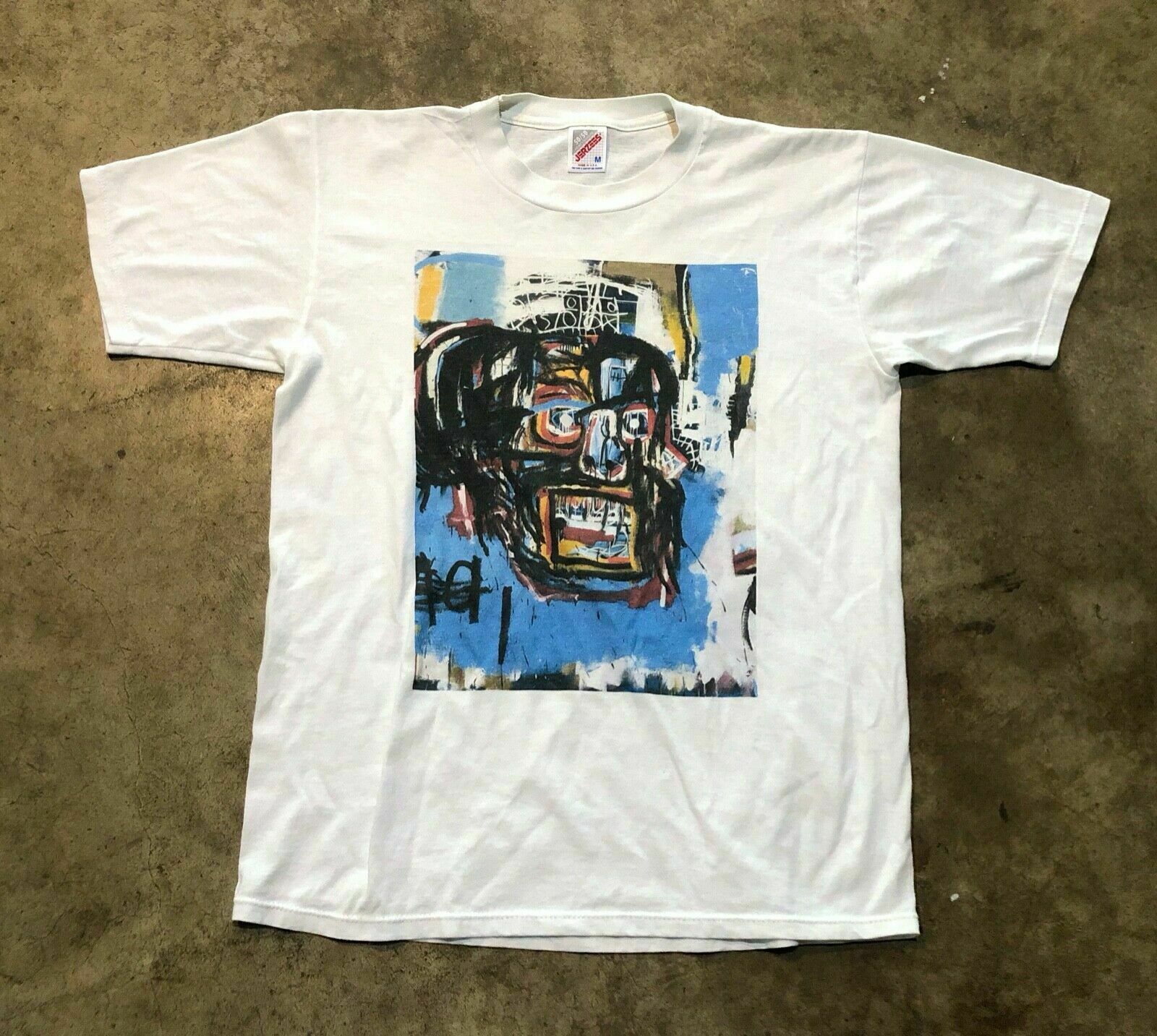 Vintage Jean Michel Basquiat Gildan White T Shirt Mens WOmen