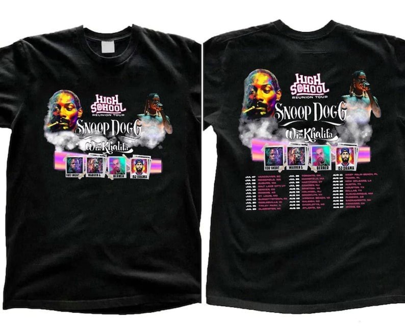 Snoop Dogg Wiz Khalifa Shirt, Two Sides High School Reunion Tour 2023 Shirt, Snoop Dogg Wiz Khalifa Fan