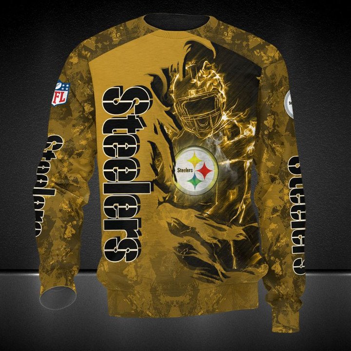 Pittsburgh Steelers Dark Golden Camo Gift For Fan Ugly Wool Sweater Christmas