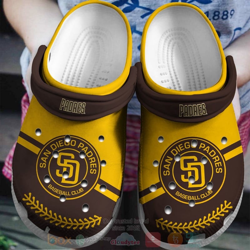 San Diego Padres Brown-Yellow Crocs Crocband Shoes