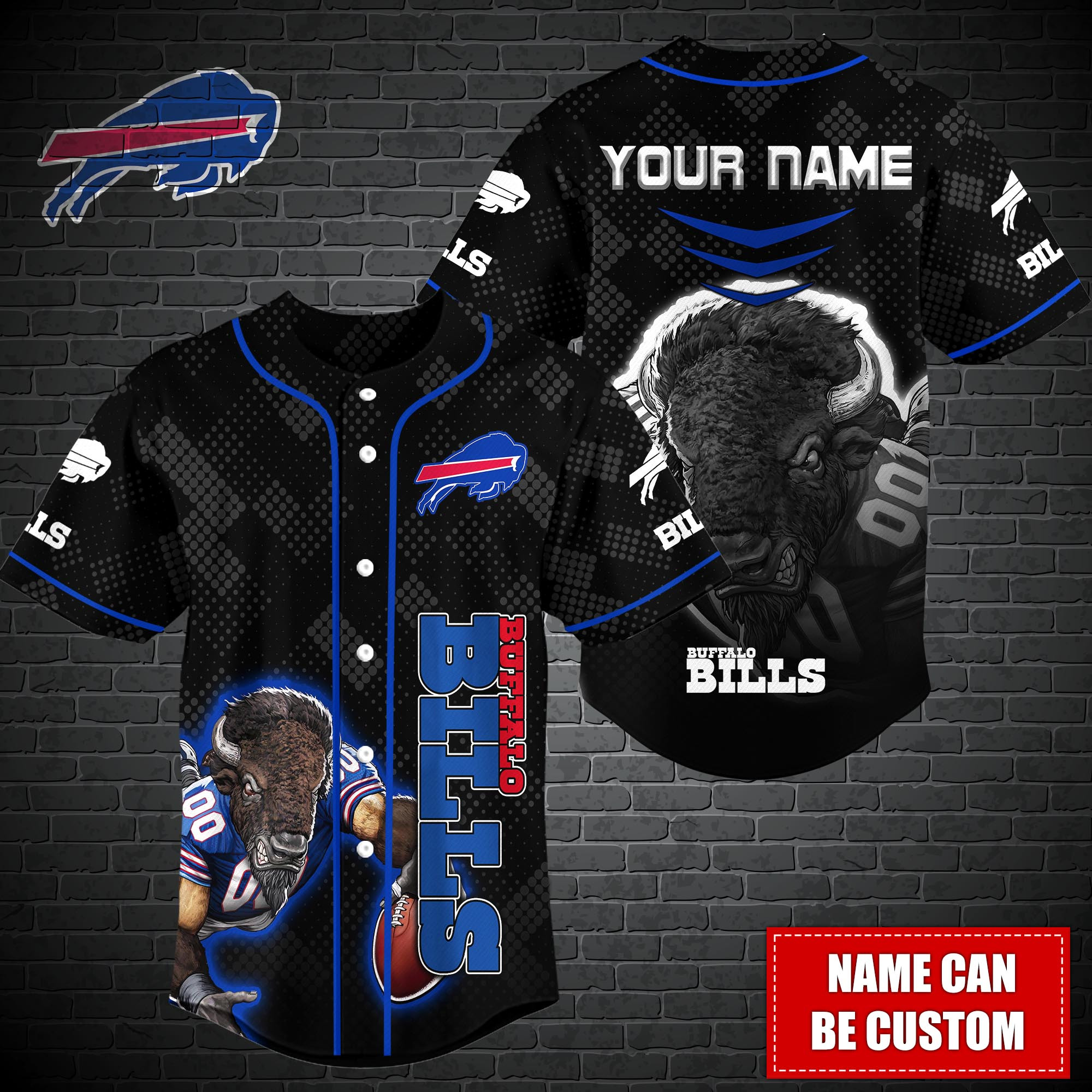 Buffalo Bills Nfl-Baseball Shirt Custom T-44500