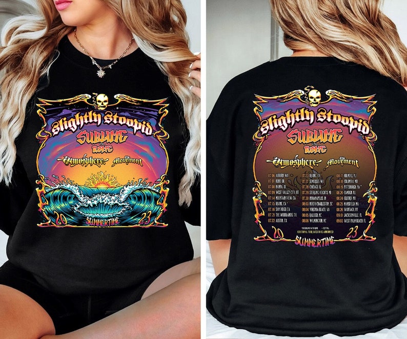 Slightly Stoopid And Sublime With Rome Summertime 2023 Tour T-Shirt, Sublime Tour 2023 T-Shirt, 2023 Music Tour Shirt