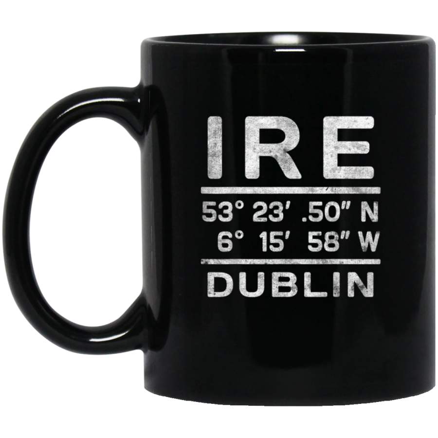 Dublin Ireland Coordinates Vintage Travel Graphic Mug