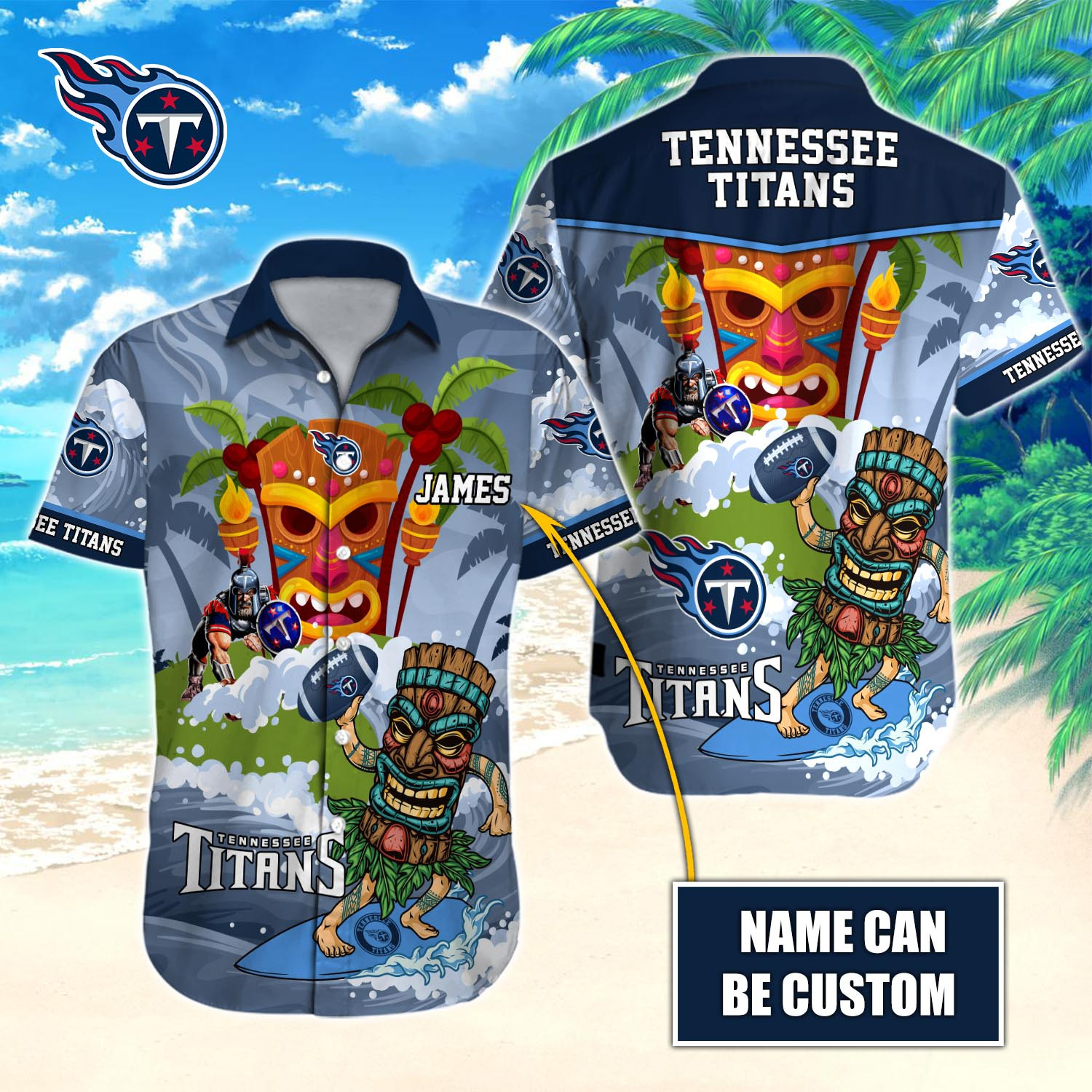 Tennessee Titans Nfl-Hawaiian Shirt Custom T-40152