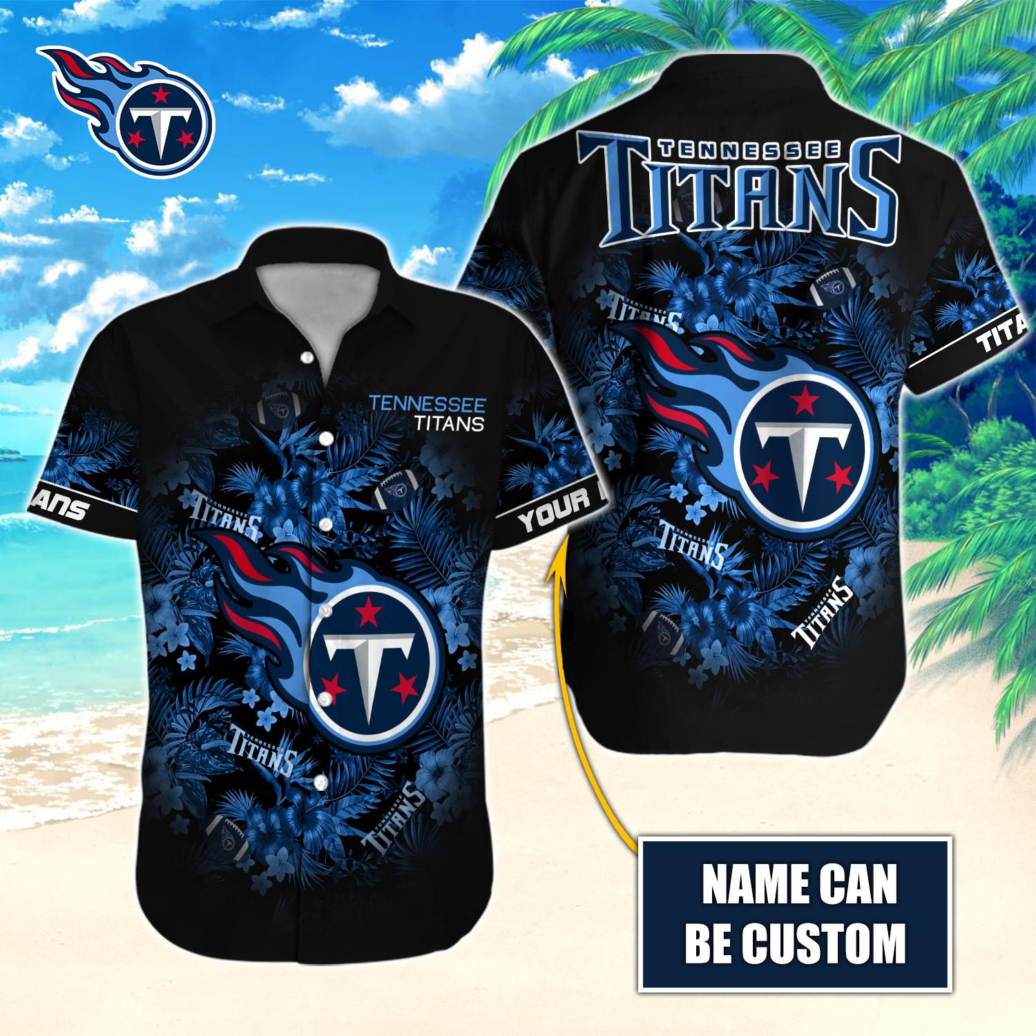 Tennessee Titans Nfl-Hawaiian Shirt Custom T-40321