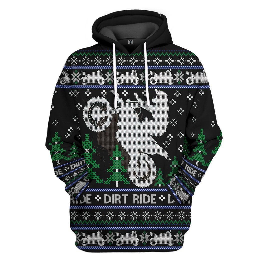 3D Dirt Ride Braaap Ugly Christmas Sweater Tshirt Hoodie Apparel