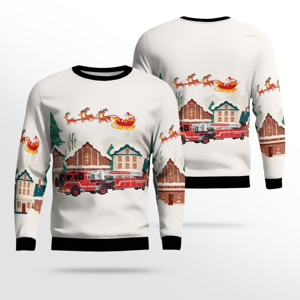 Minneapolis Fire Department All Over Print Ugly Christmas Sweater, Gift For Firefighter