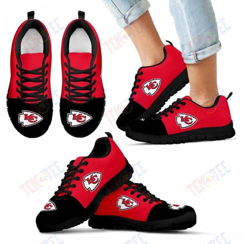 Mens Womens Kansas City Chiefs Sneaker Two Colors Aparted Sneaker Running Shoes For Men Women TDT210