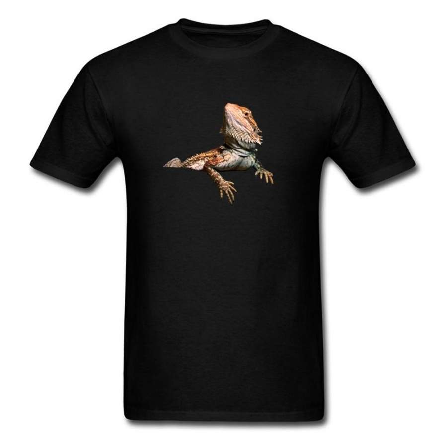 Bearded Dragon Lizard Print Men Black T-shirt Trendy 3D Animal Tops & Tees For Sale Halloween Awesome Gift T Shirts