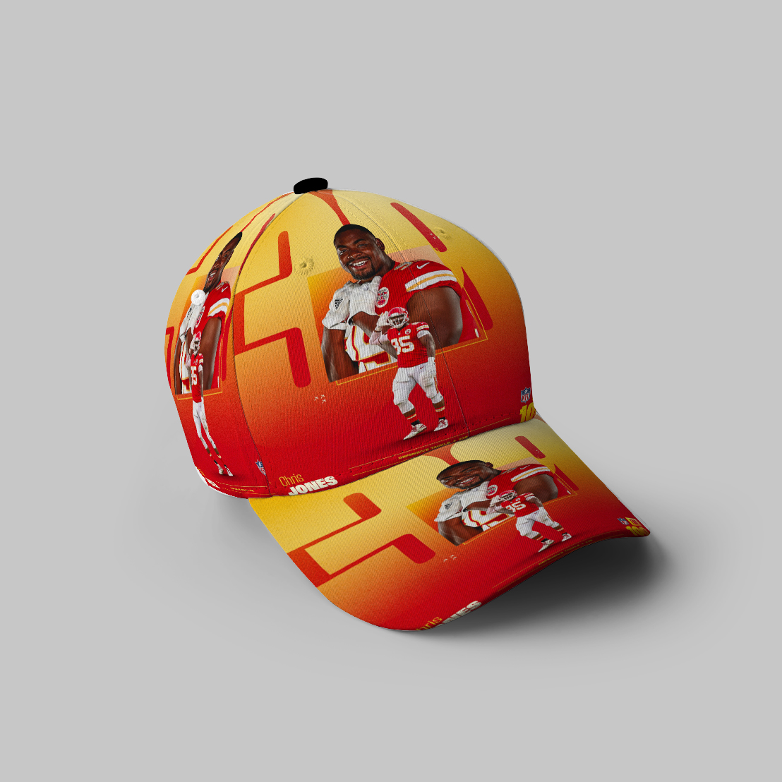 Kansas City Chiefs Chris Jones 3D Printing Baseball Cap Classic Hat