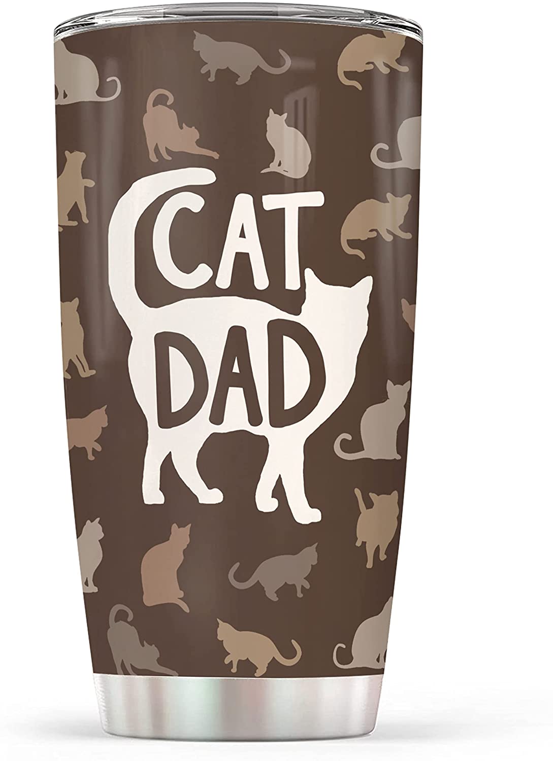 Cat Dad Gifts – 20 Oz Stainless Steel Insulated Tumbler With Lid – Gifts For Cat Lovers Men, Cat Dad – Best Cat Dad Ever Travel Mug For Father’S Day, Christmas, Birthday, Memorial Gift