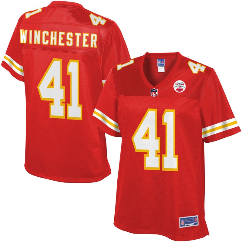 Women Pro Line James Winchester #41 Kansas City Chiefs Red Jersey