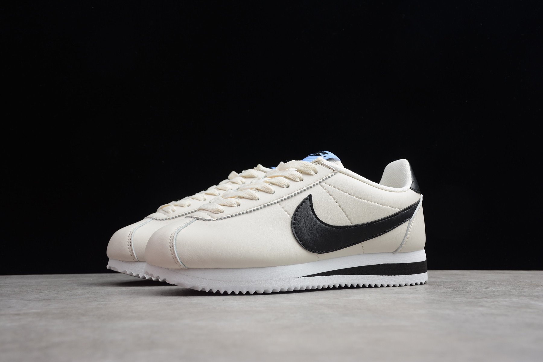 Nike Cortez Classic Leather SE Beige-Noir Women Shoes Sneakers SNK795561745