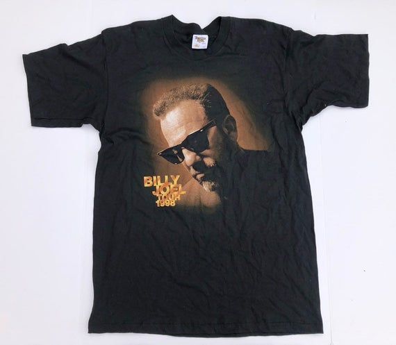 1998 Billy Joel Mens Black Tour Shirt90S Tennessee River Rock N Roll Classic Shirt