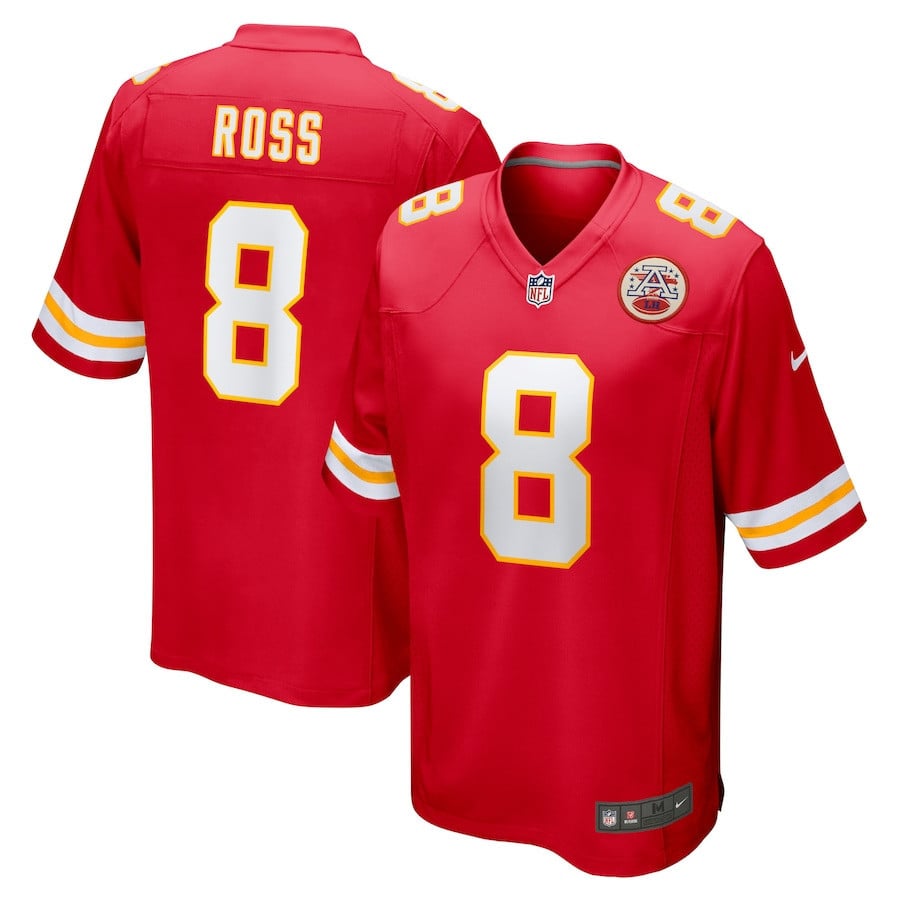 Justyn Ross 8 Kansas City Chiefs Home Game Player Jersey – Red