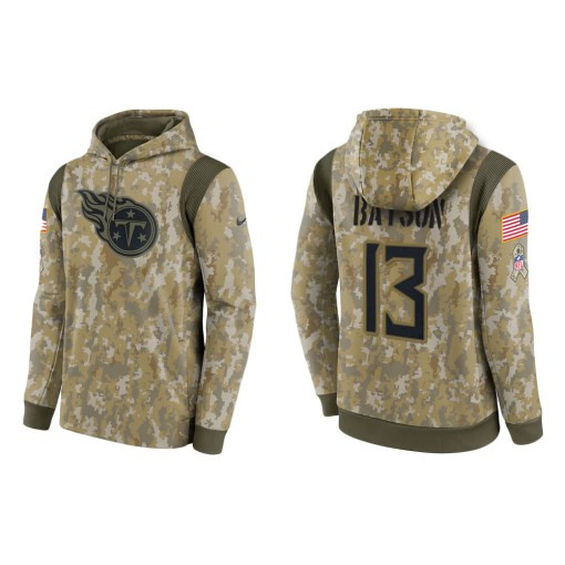 Cameron Batson Tennessee Titans Camo 2021 Salute To Service Veterans Day Therma Pullover Hoodie