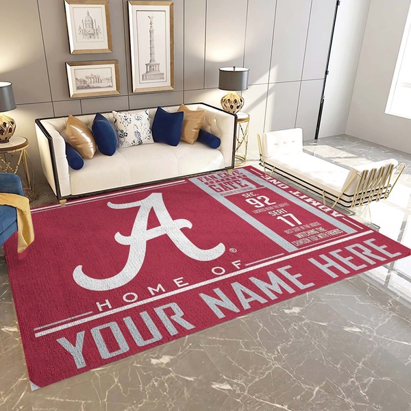 Alabama Crimson Personalized Area Ru …