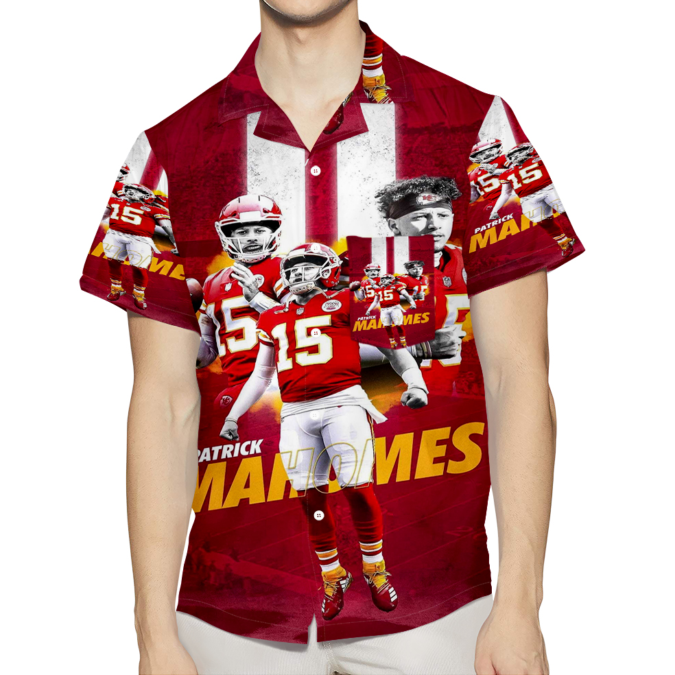 Kansas City Chiefs Patrick Mahomes 15 V7 3D All Over Print Summer Beach Hawaiian Shirt With Pocket