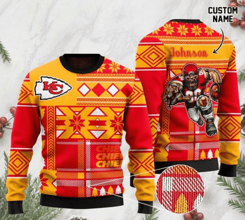 Kansas City Chiefs 3D All Over Printed 100% Wool Material Sweater Hn041138