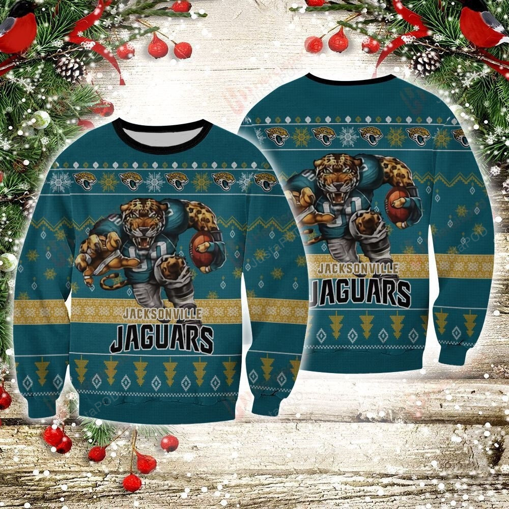 Jacksonville Jaguars Player Rushing Ugly Sweater