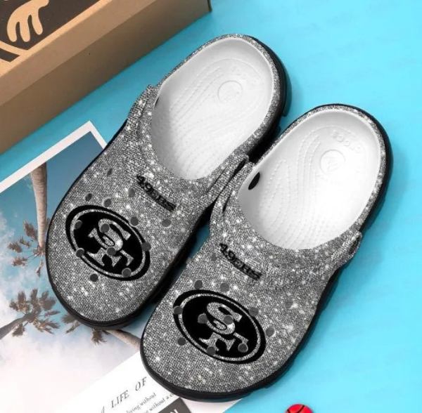 San Francisco 49Ers Glitter Crocband  Personalized Name Crocss Clogs Shoes Custom Sneakers