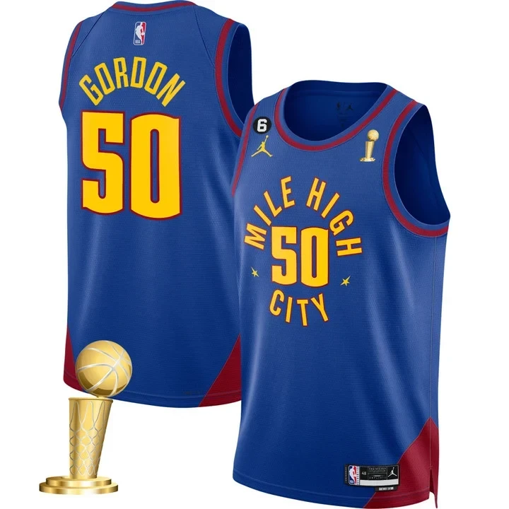 Aaron Gordon Denver Nuggets Champions Patch Mile High Jersey – All Stitched