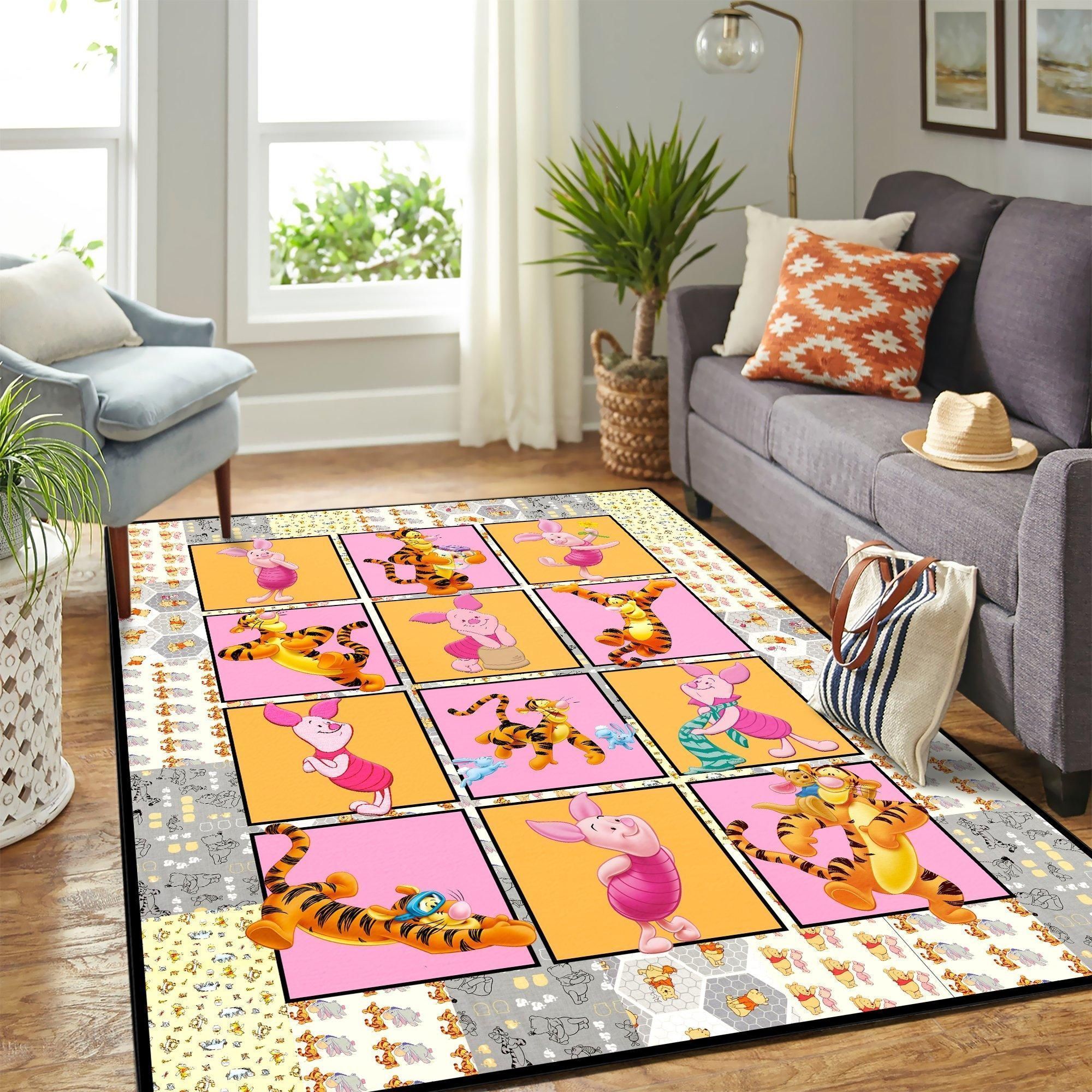 Winnie The Pooh Tigger And Piglet Area Rug Geeky Carpet – Home Decor – Bedroom Living Room Decor