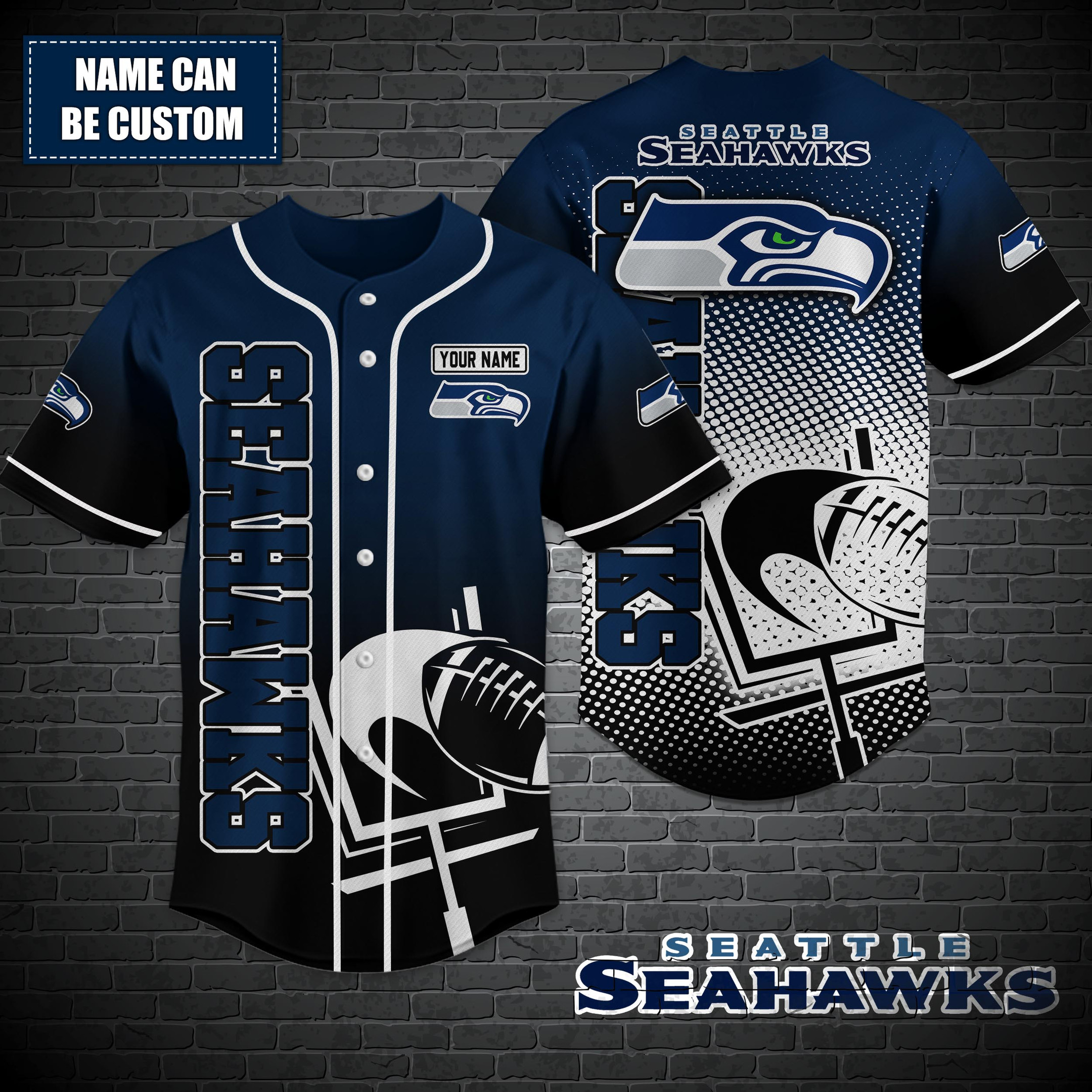 Seattle Seahawks Nfl-Baseball Shirt Custom T-44757