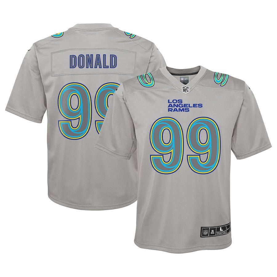 Aaron Donald 99 Los Angeles Rams Youth Atmosphere Game Jersey – Gray