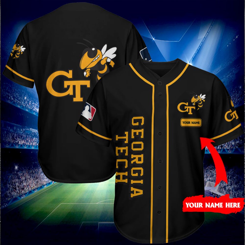 Georgia Tech Yellow Jackets Personalized Baseball Jersey Shirt 161