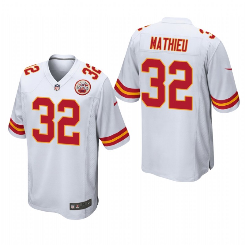 Kansas City Chiefs Tyrann Mathieu #32 White Game Jersey – All Stitched, Embroidery