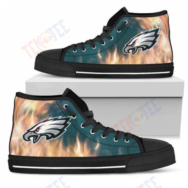 Mens Womens Fighting Like Fire Philadelphia Eagles High Top Shoes TMT796