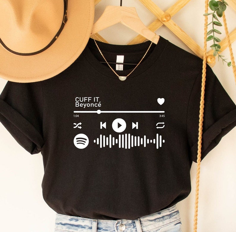 Custom Spotify Song And Artist Name Shirt, Custom Music Player Shirt,Your Favorite Song Shirt