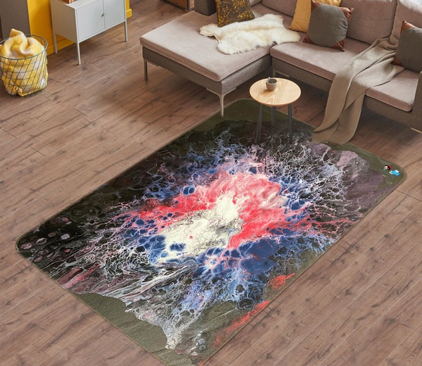 3D Big Bang Colorful Lines Area Rug Home Decor